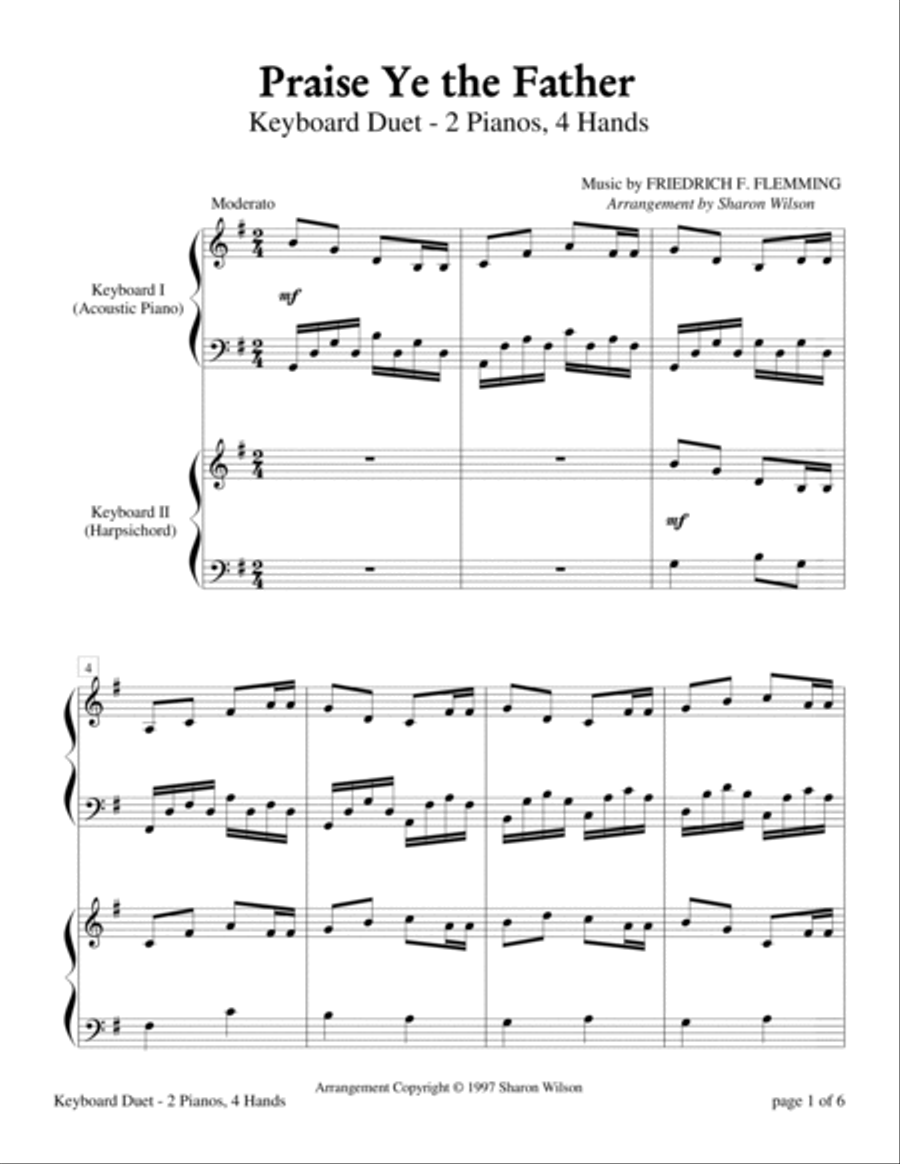 Praise Ye The Father (Keyboard Duet - 2 Pianos, 4 Hands) 2 Pianos, 4-Hands scores gallery preview page 5