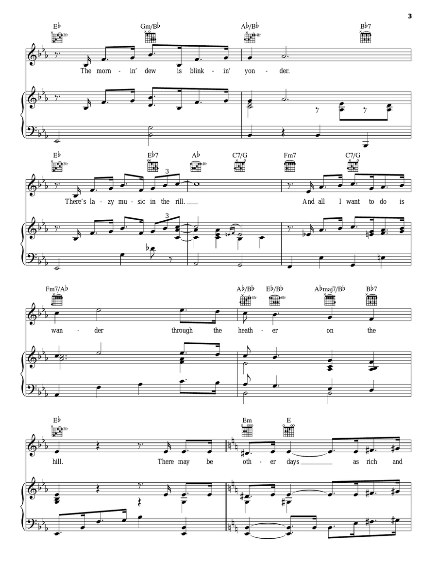 The Heather On The Hill The Heather On The Hill Piano, Vocal, Guitar scores gallery preview page 3
