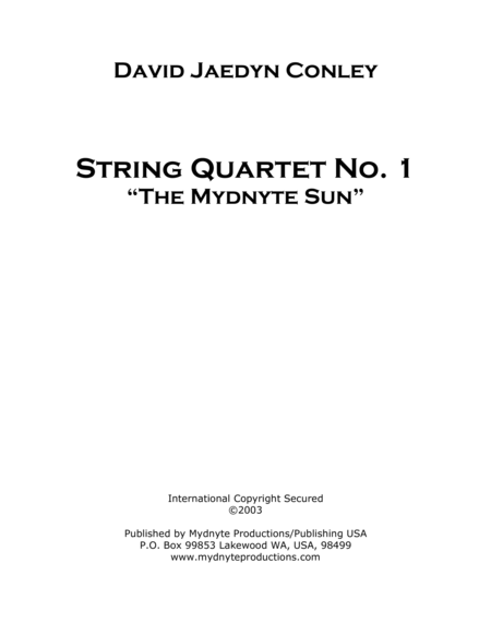 String Quartet No. I, "The Mydnyte Sun". image number null