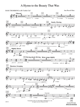 Hymn to the Beauty That Was: (wp) 3rd B-flat Trombone T.C.