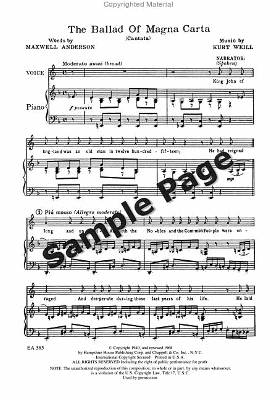 Ballad of Magna Carta 4-Part scores gallery preview page 5