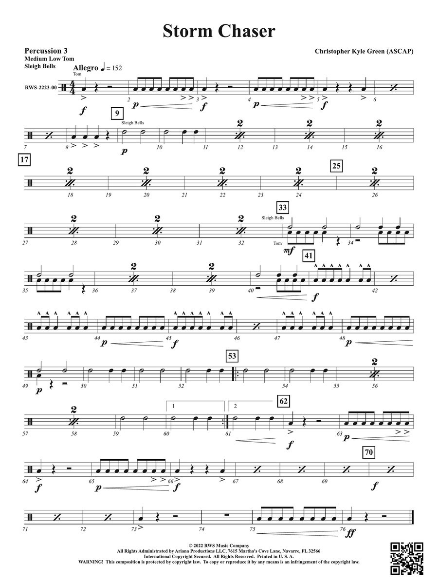 Storm Chaser: 3rd Percussion Percussion scores gallery preview page 1