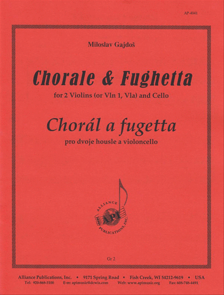 Chorale & Fughetta - Stg 3 Or 2 Vln-vc