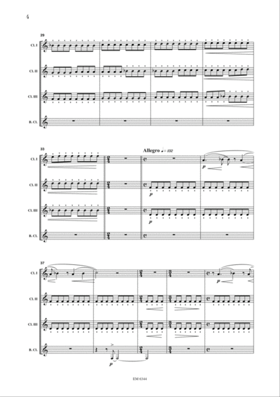 Cyanic Waves for Clarinet Quartet Clarinet Quartet scores gallery preview page 5