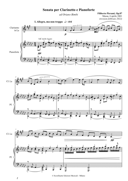 Filiberto Pierami: SONATA Op.87 (ES 269)