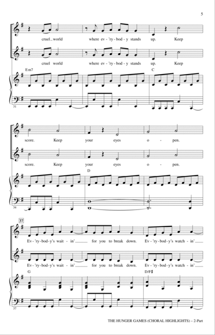 The Hunger Games (Choral Highlights) 2-Part scores gallery preview page 4