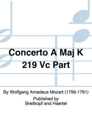 Concerto A Maj K 219 Vc Part