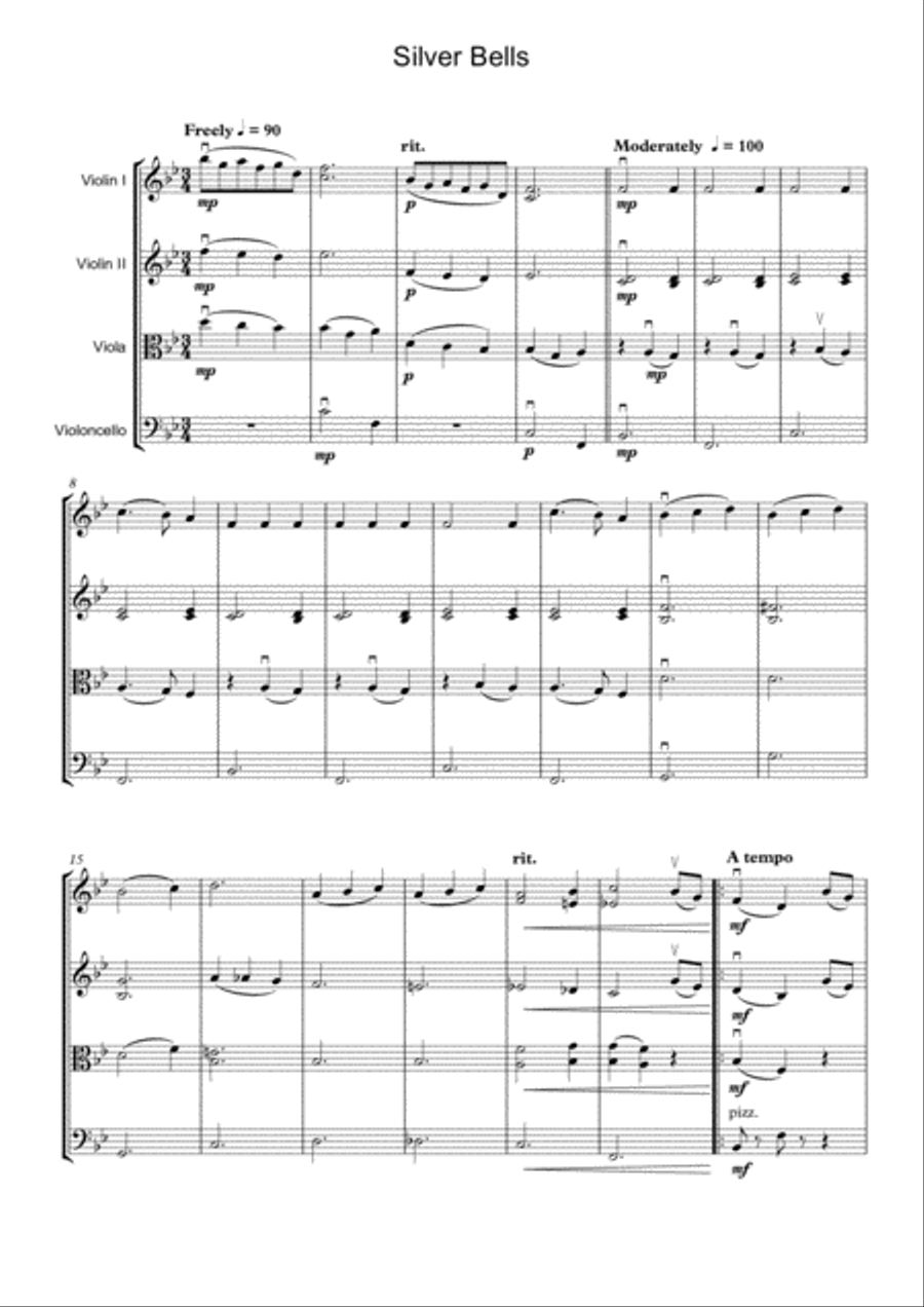 Silver Bells String Quartet scores gallery preview page 5