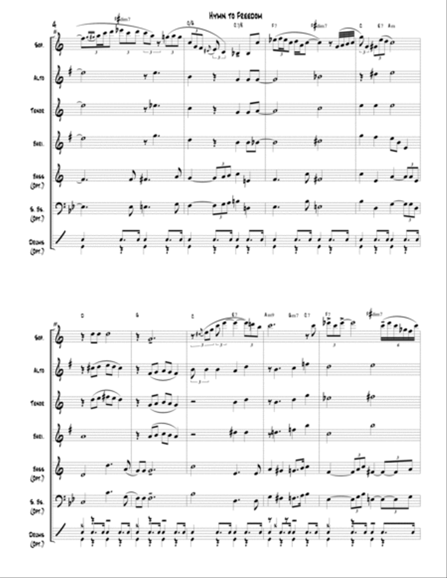 Hymn To Freedom Woodwind Ensemble scores gallery preview page 6