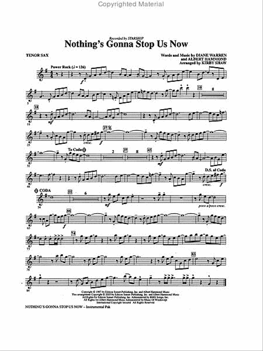 Nothing's Gonna Stop Us Now Choir scores gallery preview page 4