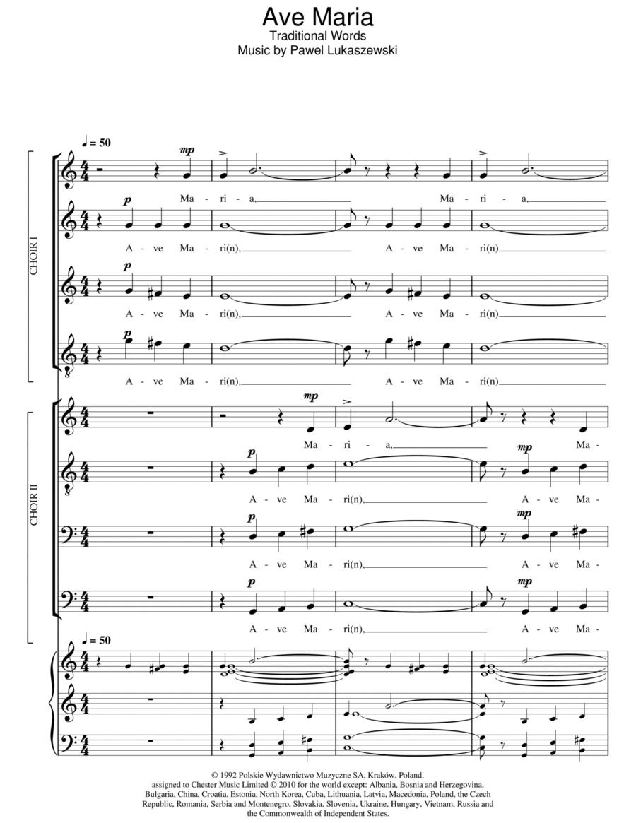 Ave Maria SSA scores gallery preview page 1