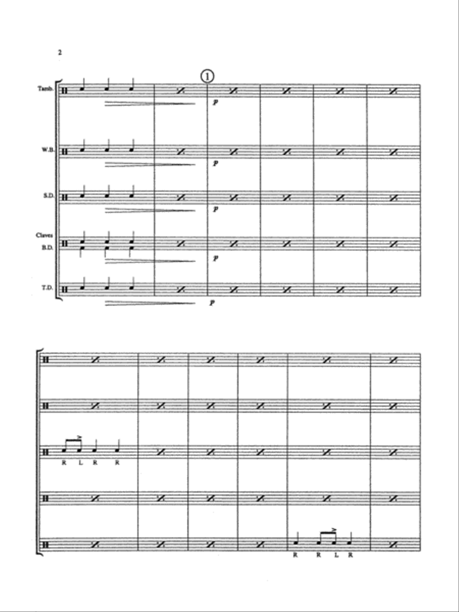 Nervous Notes: Score Percussion Ensemble scores gallery preview page 2