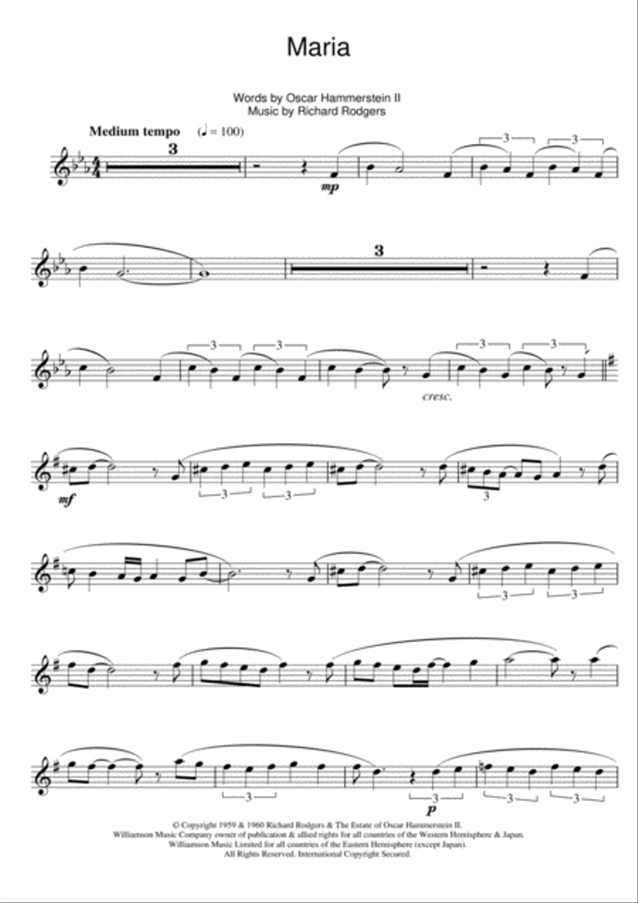 Maria Maria Clarinet Solo scores gallery preview page 1