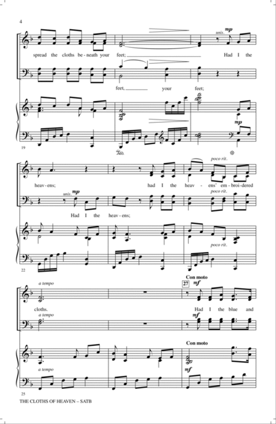 The Cloths Of Heaven The Cloths Of Heaven 4-Part scores gallery preview page 3