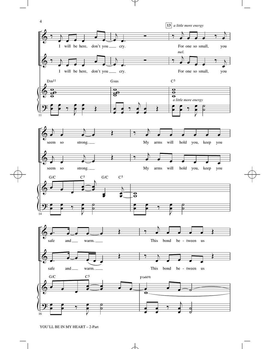 You'll Be In My Heart (from Tarzan) (arr. Roger Emerson) 2-Part scores gallery preview page 2