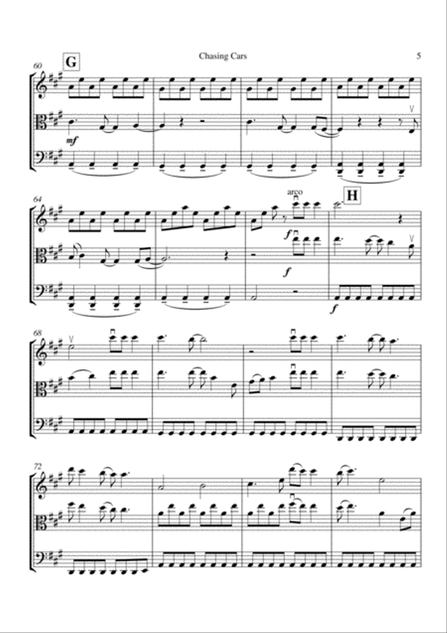 Chasing Cars String Trio scores gallery preview page 6