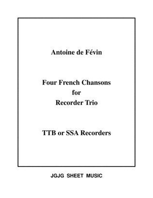 Book cover for Four French Chansons for Recorder Trio