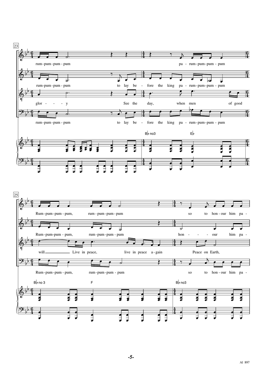 The Little Drummer Boy 4-Part scores gallery preview page 5