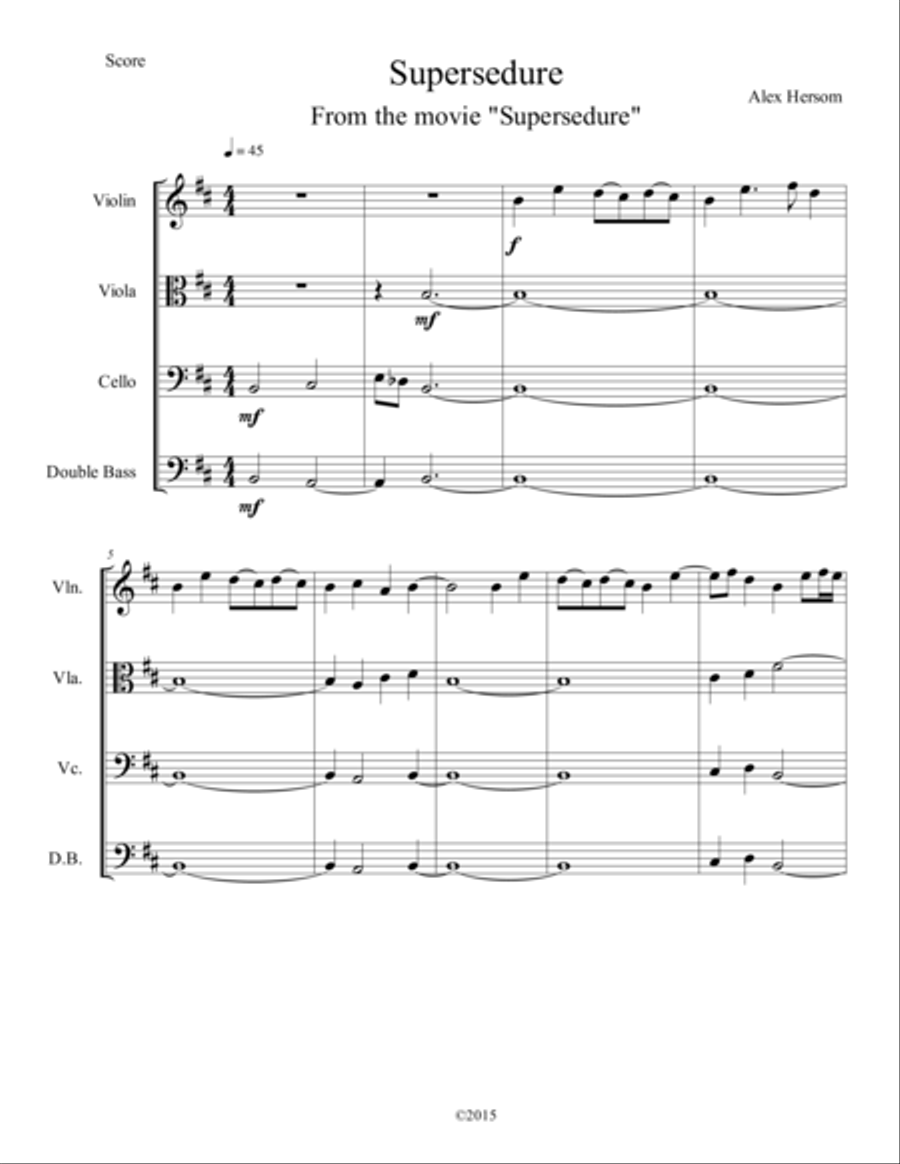 Supersedure String Quartet scores gallery preview page 1