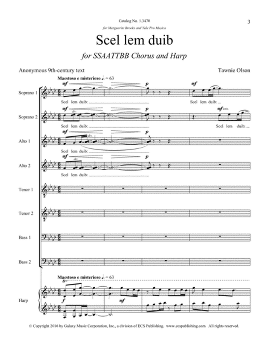 Scel lem duib (Downloadable Choral Score)