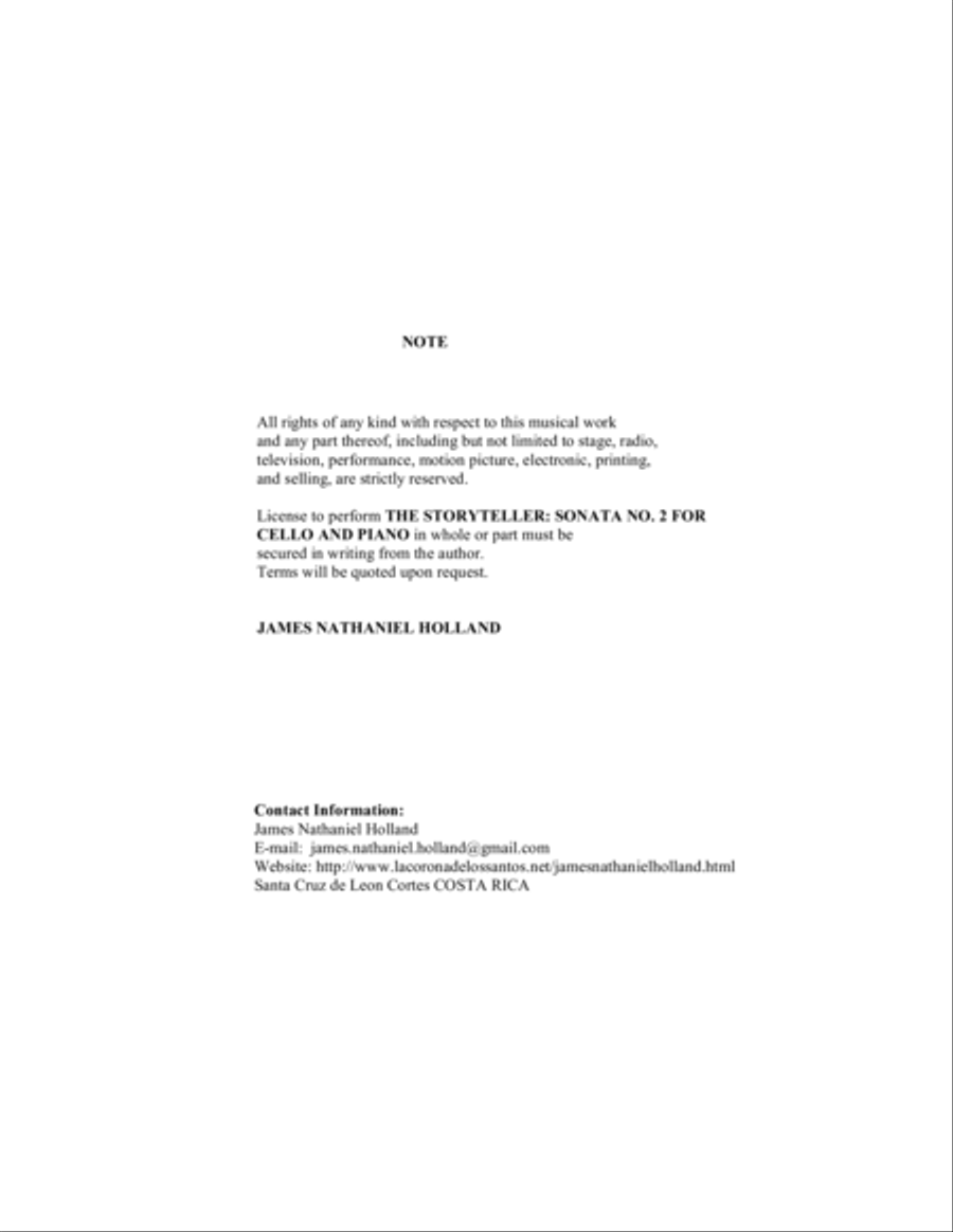 The Storyteller Sonata No. 2 for Cello and Piano Piano scores gallery preview page 3