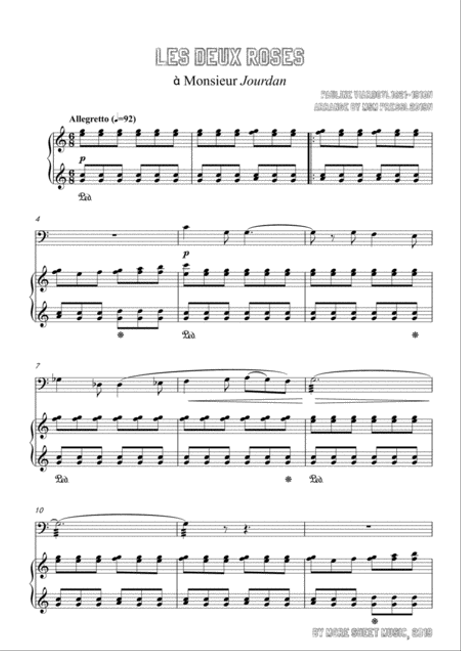 Viardot-Les deux roses, for Cello and Piano Piano scores gallery preview page 3