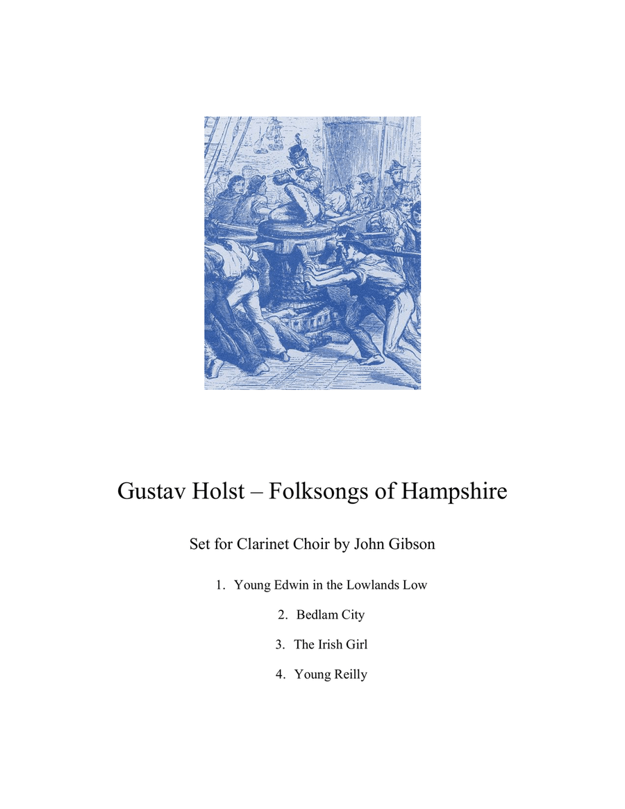 Gustav Holst - Folksongs of Hampshire set for Clarinet Choir Clarinet Choir scores gallery preview page 1