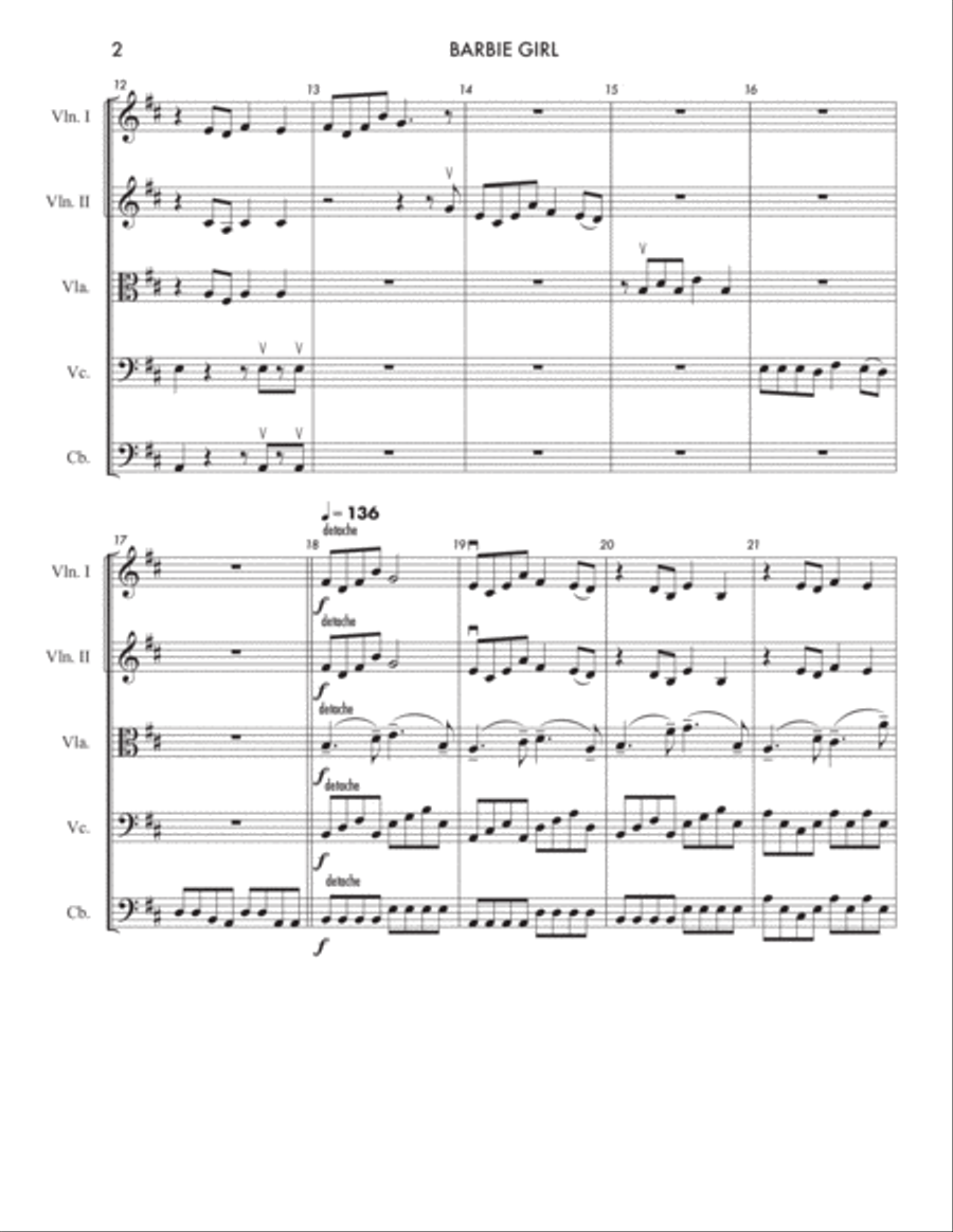 Barbie Girl String Orchestra scores gallery preview page 2