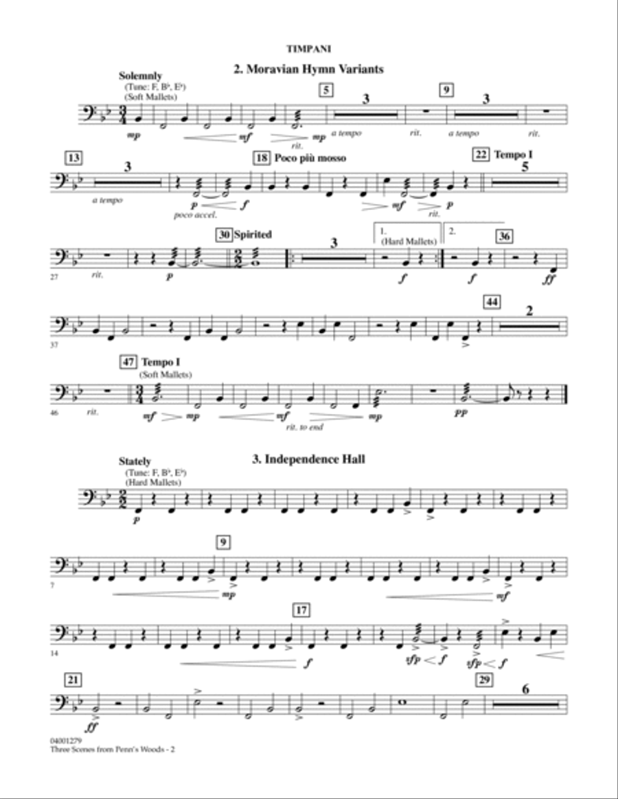 Three Scenes From Penn's Woods - Timpani Concert Band scores gallery preview page 2