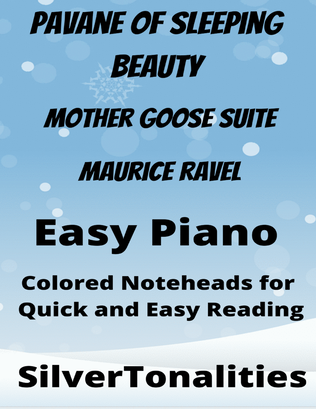 Pavane of Sleeping Beauty Mother Goose Suite Easy Piano Sheet Music with Colored Notation