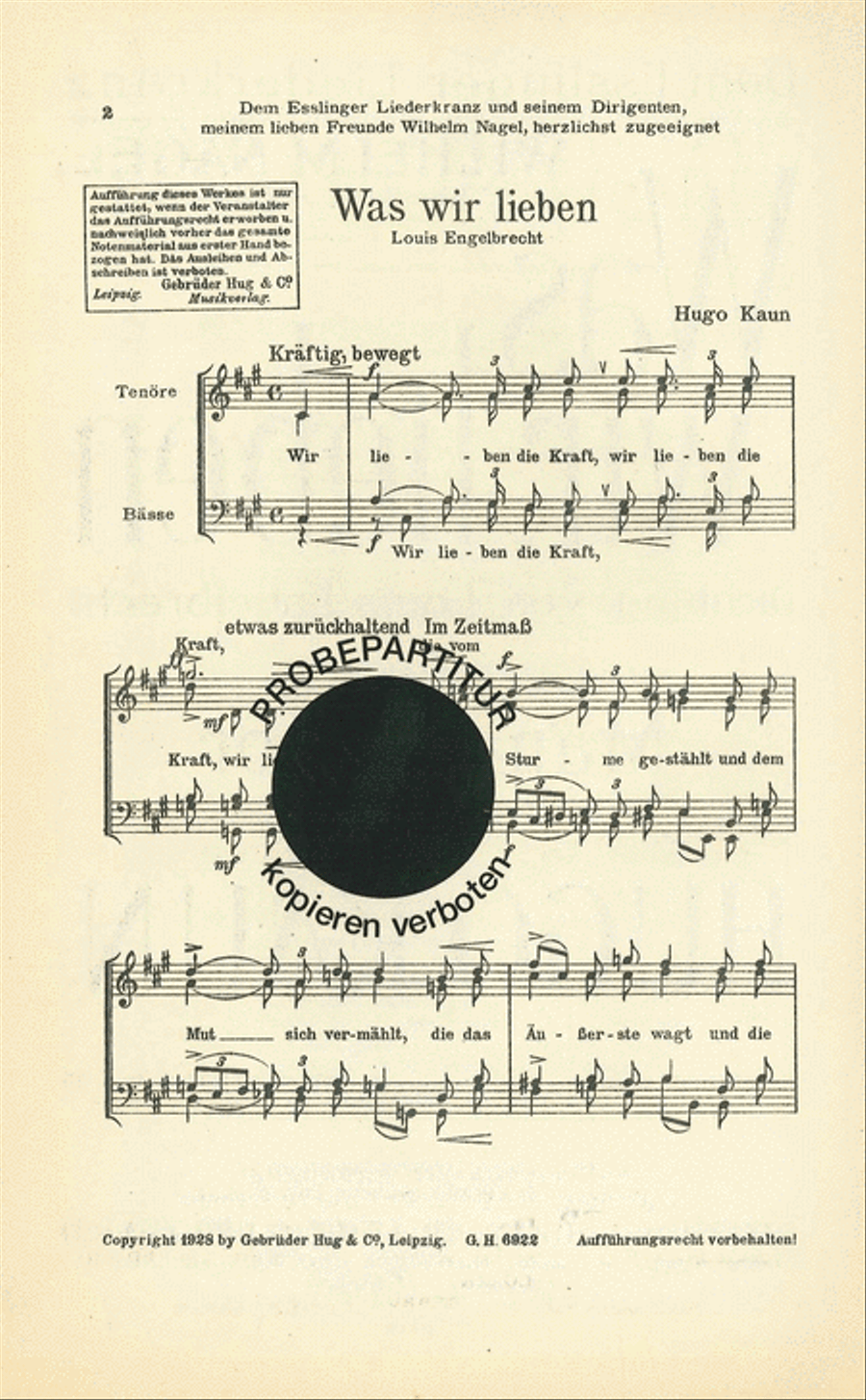 Was wir lieben Men's Choir scores gallery preview page 1