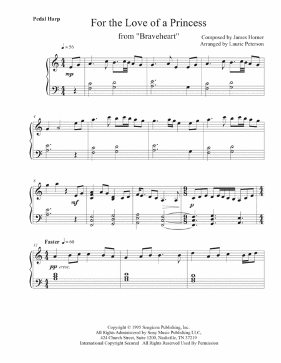 For The Love Of A Princess Pedal Harp scores gallery preview page 2
