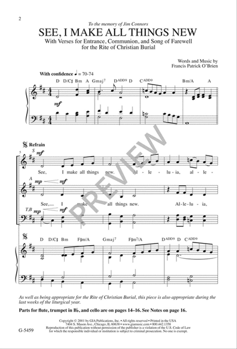 See, I Make All Things New 4-Part scores gallery preview page 2