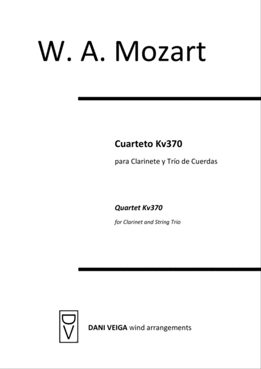 Mozart - Clarinet Quartet Kv370 with String Trio (from Oboe Quartet) Small Ensemble scores gallery preview page 1