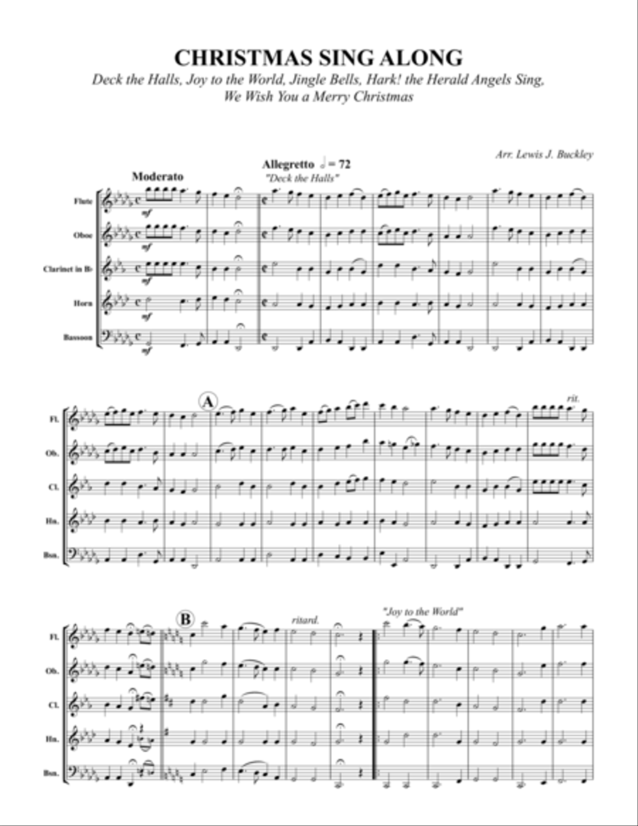 Christmas Sing Along Woodwind Quintet scores gallery preview page 1