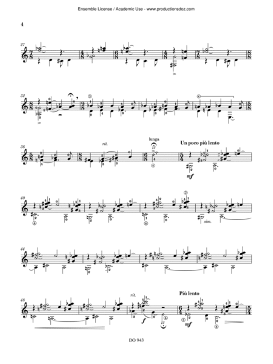 Trois dimensions modales Trois dimensions modales Classical Guitar scores gallery preview page 4