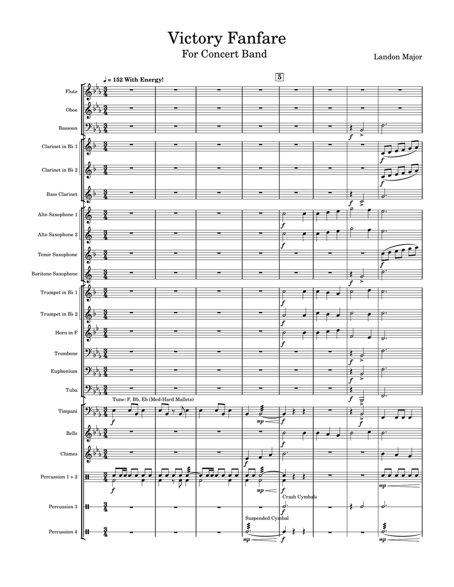 Victory Fanfare For Concert Band Concert Band scores gallery preview page 1