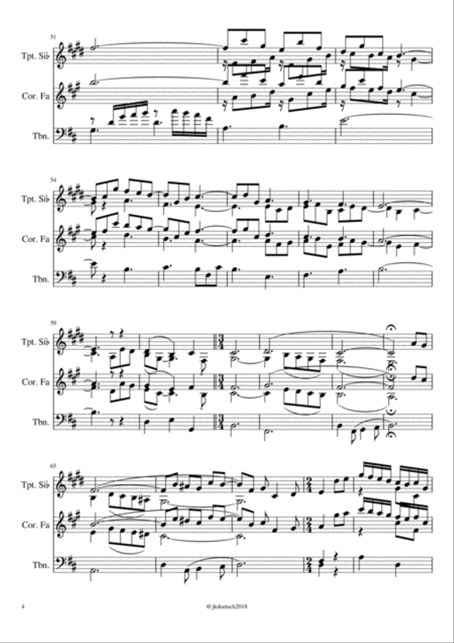 INVENCÓN PARA TROMPETA, CORNO Y TROMBÓN Small Ensemble scores gallery preview page 4