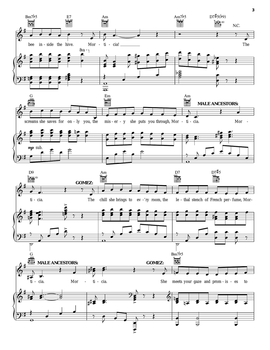 Morticia Piano, Vocal scores gallery preview page 3