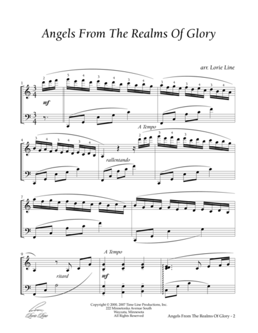 Angels From The Realms Of Glory Piano Solo scores gallery preview page 2