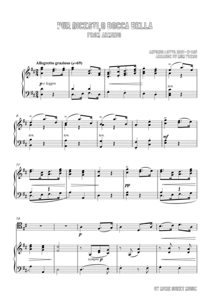 Lotti-Pur dicesti,o bocca bella, for Cello and Piano image number null