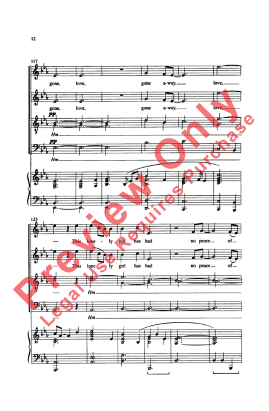 Fare Thee Well Love 4-Part scores gallery preview page 12