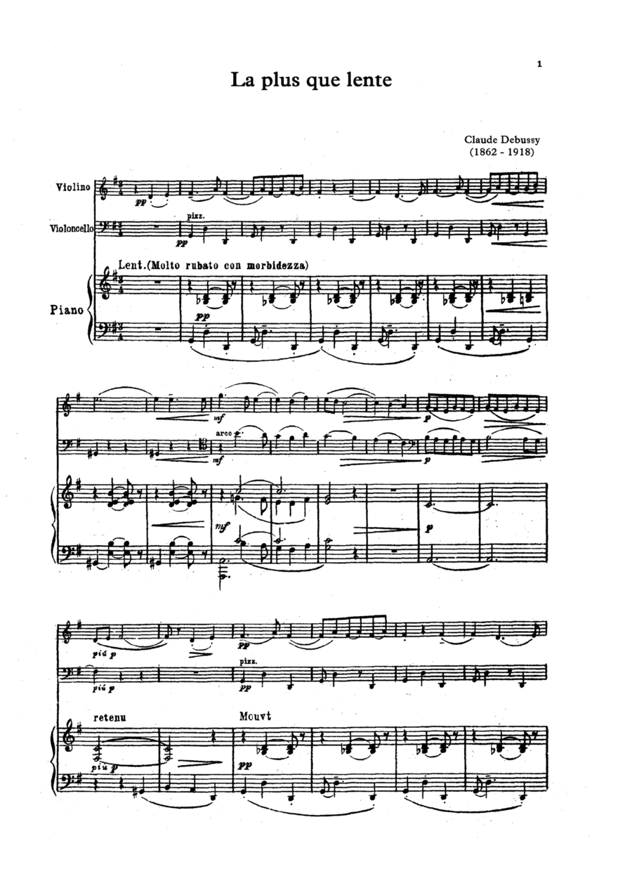 La plus que lente La plus que lente Piano Trio scores gallery preview page 1