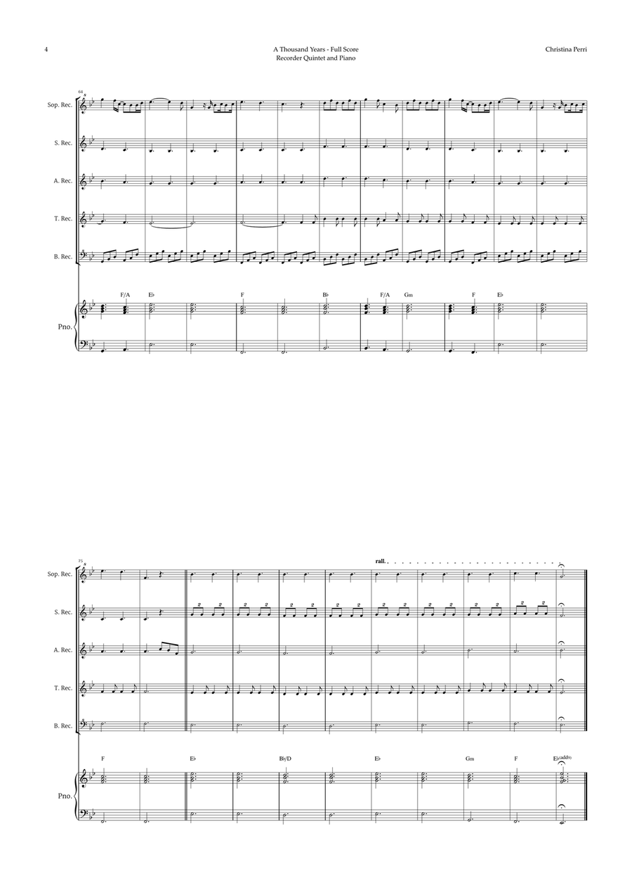 A Thousand Years Recorder scores gallery preview page 4