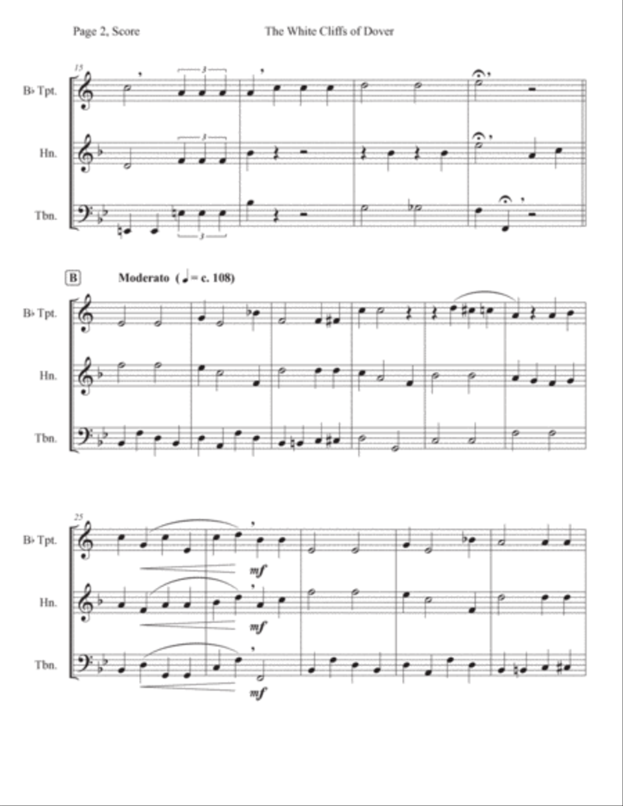 (there'll Be Bluebirds Over) The White Cliffs Of Dover Horn scores gallery preview page 2