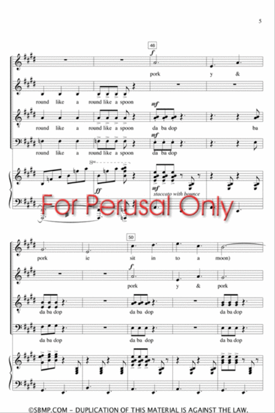 porky & porkie - SATB Octavo 4-Part scores gallery preview page 5