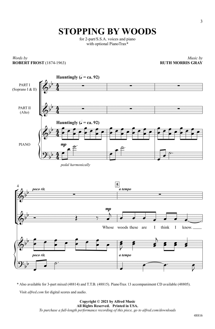 Stopping by Woods Stopping by Woods Choir scores gallery preview page 1