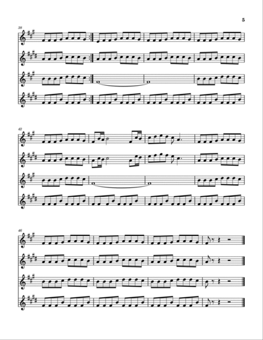 Treasure Of San Miquel Saxophone Quartet scores gallery preview page 6