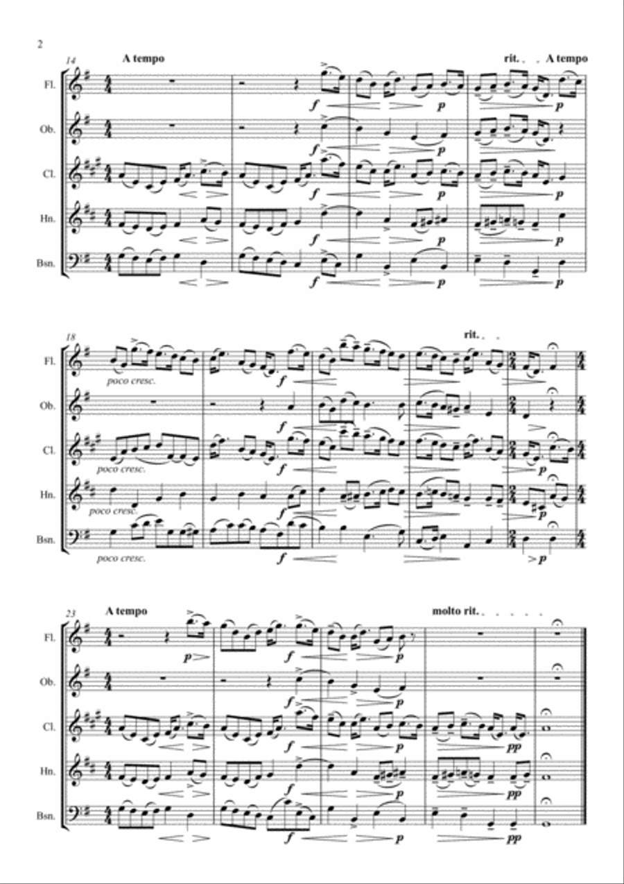 Parry: An English Suite VI Air - wind quintet Woodwind Quintet scores gallery preview page 2