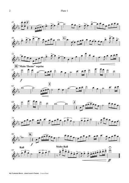 No Turning Back - Jonathan's Theme - Concert Band Score and Parts PDF image number null